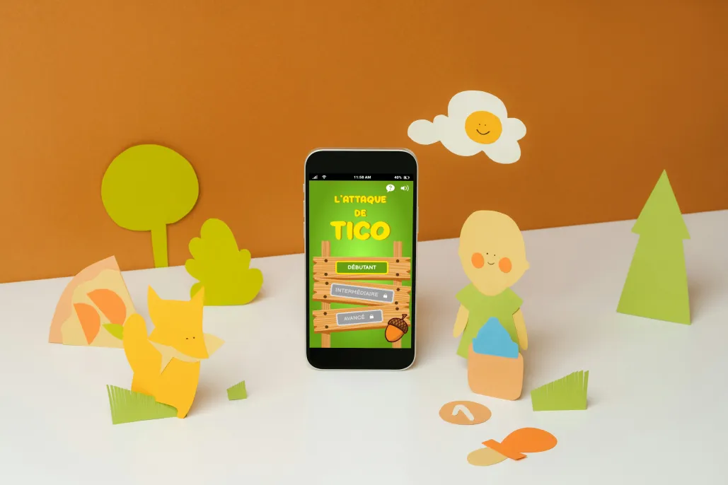 Mockup de l'application mobile l'attaque de Tico